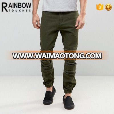 Wholesale Blank Custom Distressed Cargo Jogger Pants For Men